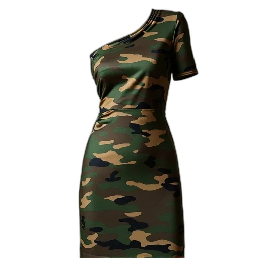 dress, 3d render, camouflage, one transparent PNG cut-out