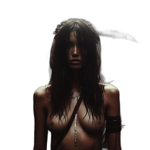 hair, jewelry, sword, dress transparent PNG cut-out
