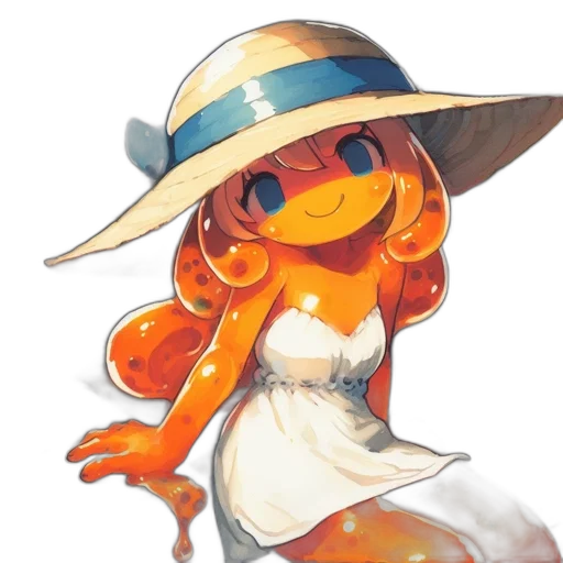 hat, staff, dress, flower transparent PNG cut-out
