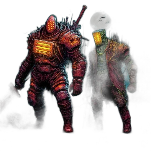 robot, creature, mask, weapon transparent PNG cut-out