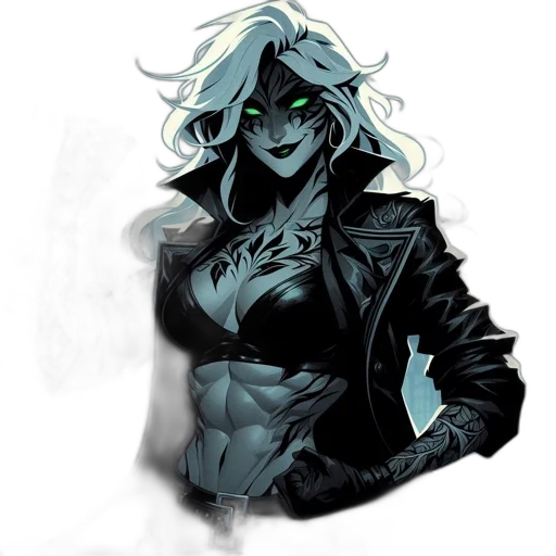 jacket, mask, creature, comic book art transparent PNG cut-out