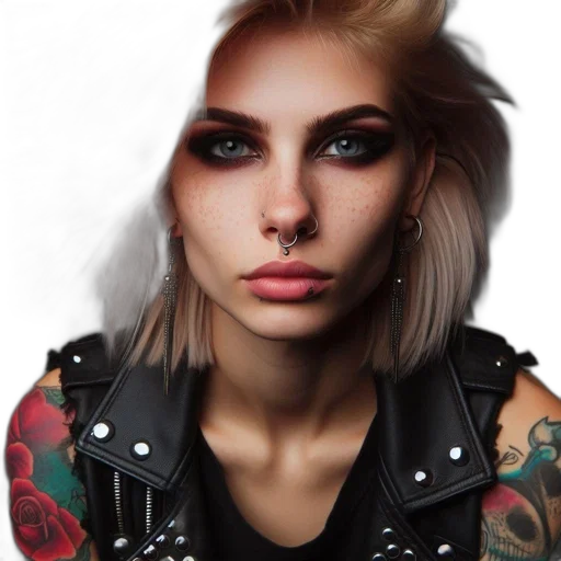 face, hair, jacket, creature transparent PNG cut-out