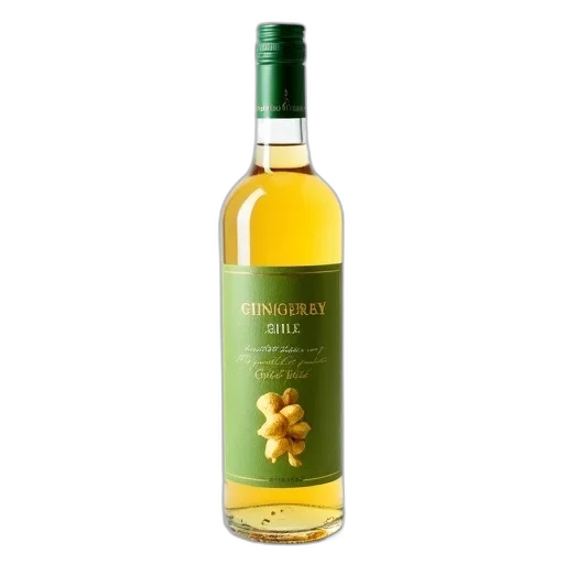 bottle, ginger, wine, green transparent PNG cut-out