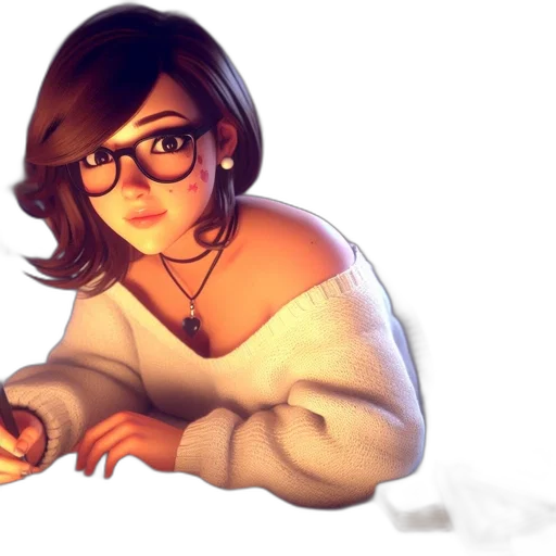 dress, face, staff, concept art transparent PNG cut-out