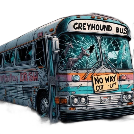 concept art, comic book art, old, greyhound transparent PNG cut-out