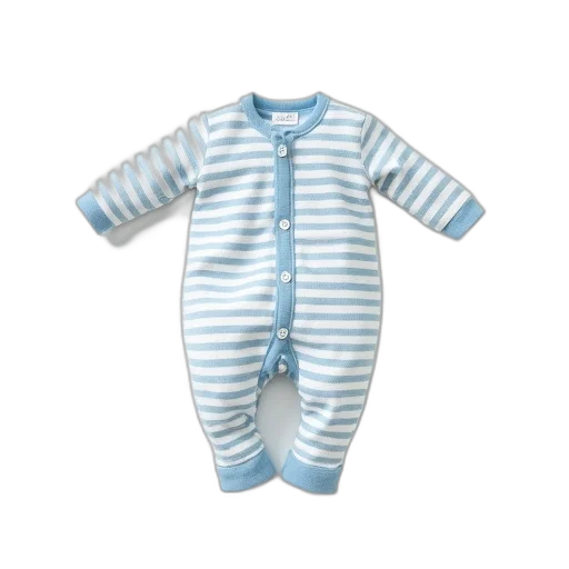 blue, white, striped, romper transparent PNG cut-out