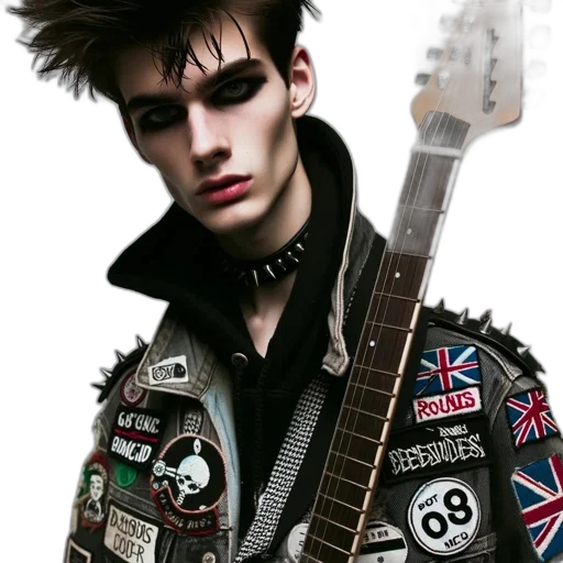jacket, hair, photorealistic, cyberpunk transparent PNG cut-out