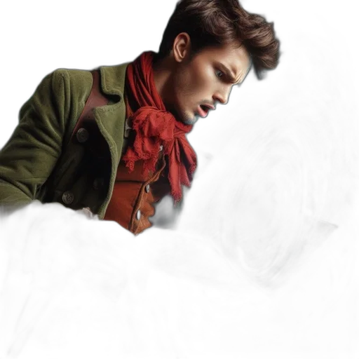 jacket, face, photorealistic, watercolor transparent PNG cut-out