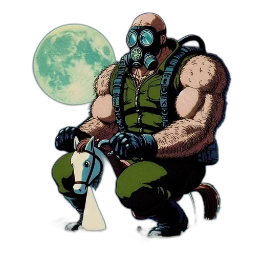 robot, mask, staff, creature transparent PNG cut-out