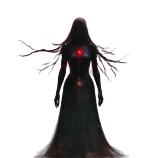 creature, dress, hair, mask transparent PNG cut-out