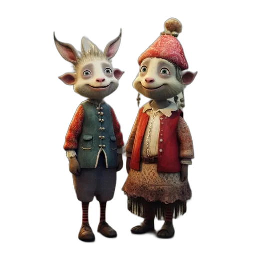 3d render, concept art, two, anthropomorphic transparent PNG cut-out