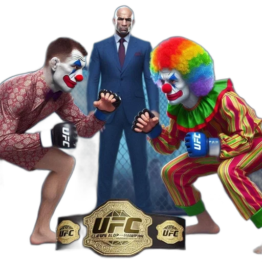 two, clowns, one, red transparent PNG cut-out