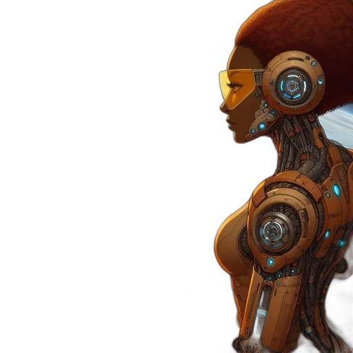 robot, concept art, cyberpunk, fantasy art transparent PNG cut-out