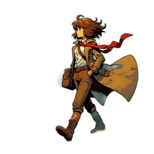 staff, jacket, weapon, concept art transparent PNG cut-out