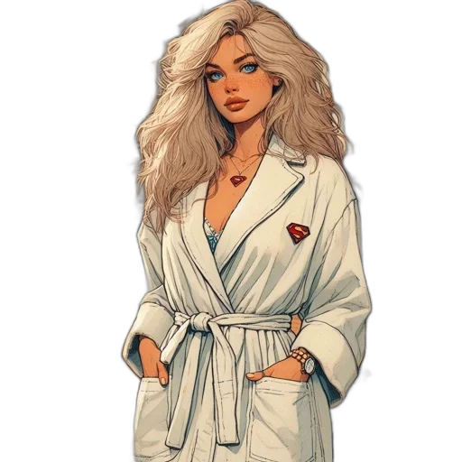 jacket, dress, staff, concept art transparent PNG cut-out
