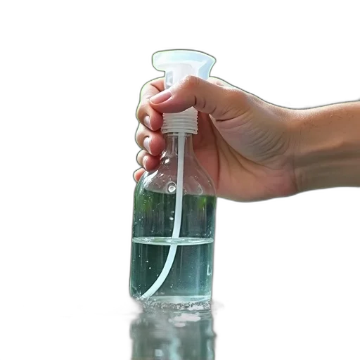 bottle, weapon, 3d render, green transparent PNG cut-out