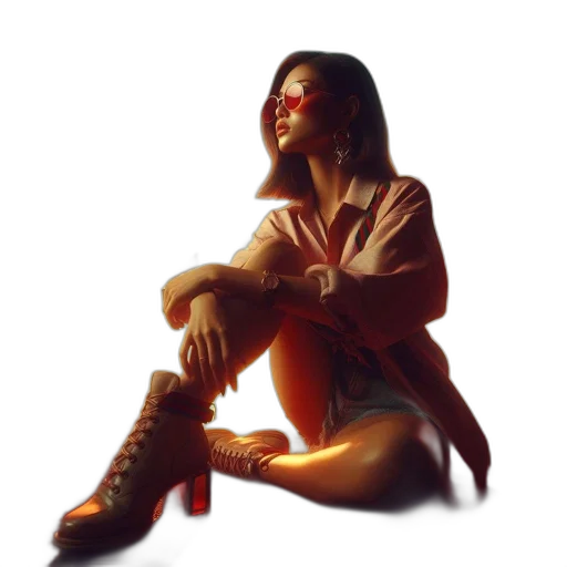 shoes, jacket, concept art, photorealistic transparent PNG cut-out