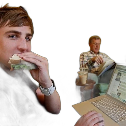 food, creature, man, eating transparent PNG cut-out