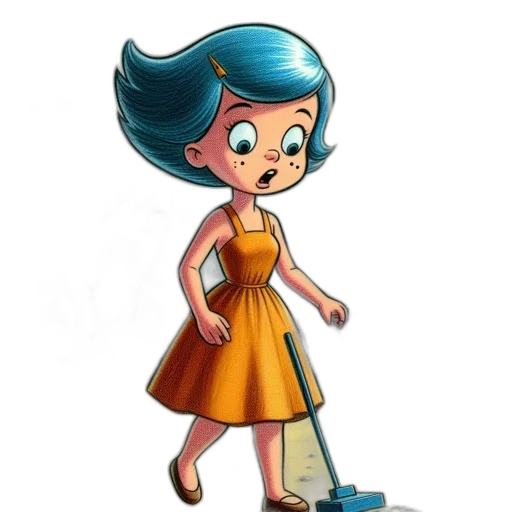 dress, staff, robot, hair transparent PNG cut-out