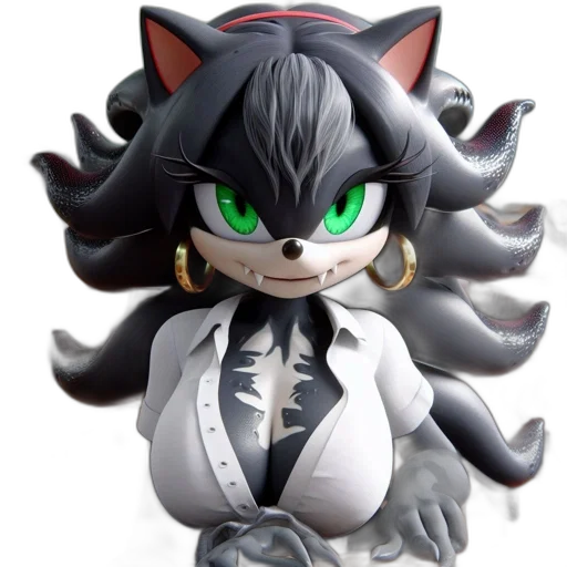 3d render, concept art, anime, feline transparent PNG cut-out