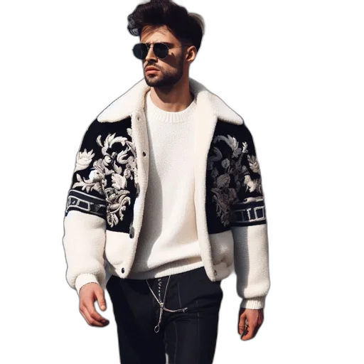 jacket, 3d render, photorealistic, pixel art transparent PNG cut-out