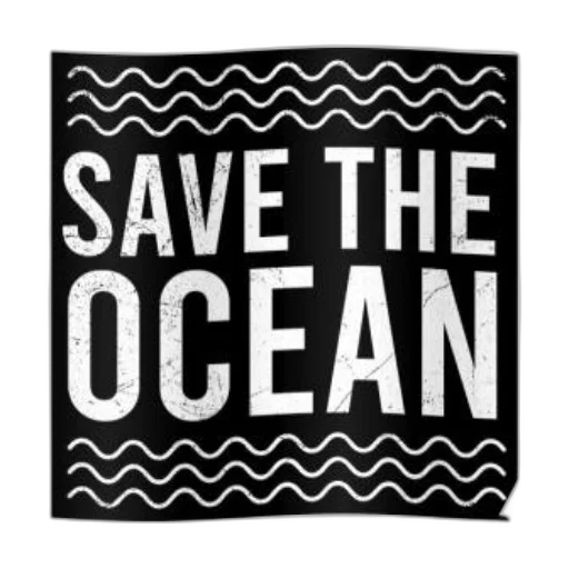 save, ocean, poster, black transparent PNG cut-out
