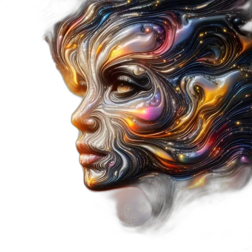 face, mask, hair, fantasy art transparent PNG cut-out
