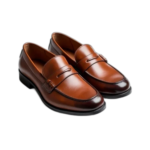 shoes, photorealistic, pair, brown transparent PNG cut-out