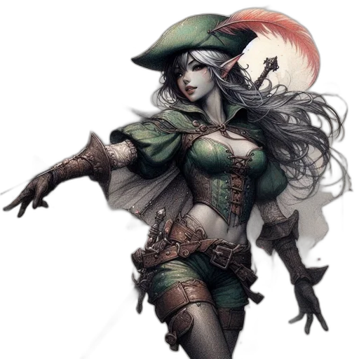 hat, staff, fantasy art, concept art transparent PNG cut-out