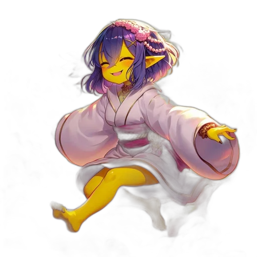 creature, jacket, dress, staff transparent PNG cut-out