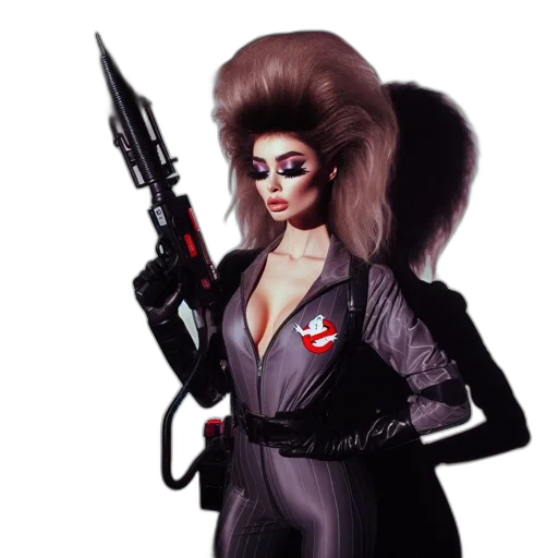 hair, weapon, staff, jacket transparent PNG cut-out