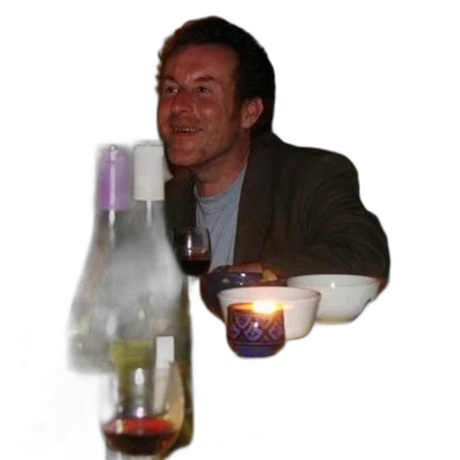 staff, bottle, jacket, face transparent PNG cut-out