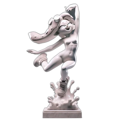 3d render, concept art, sculpture, dancing transparent PNG cut-out