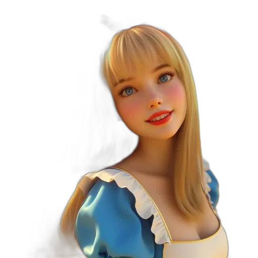 dress, face, robot, 3d render transparent PNG cut-out