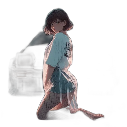 dress, creature, robot, hair transparent PNG cut-out