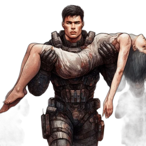 concept art, cyberpunk, fantasy art, comic book art transparent PNG cut-out