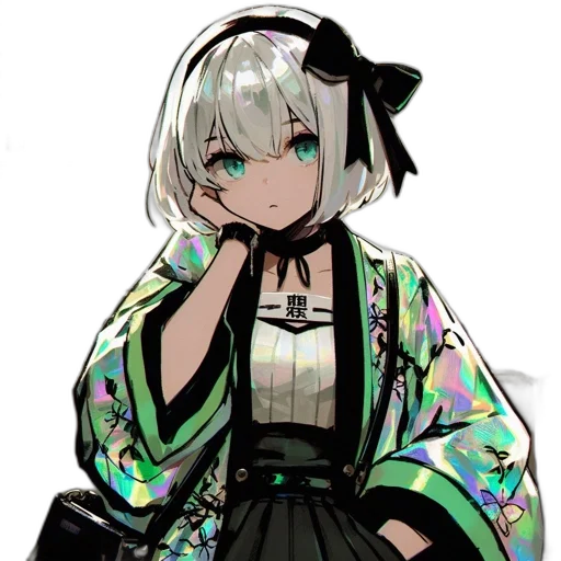 staff, dress, flower, creature transparent PNG cut-out