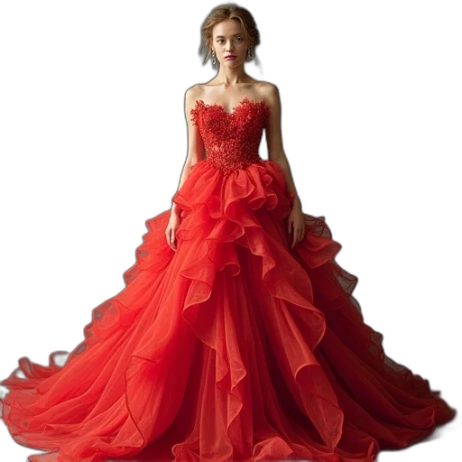dress, jewelry, photorealistic, 3d render transparent PNG cut-out