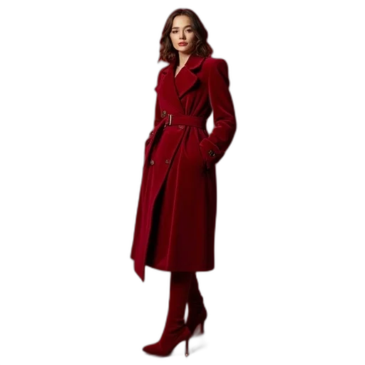 jacket, dress, red, woman transparent PNG cut-out