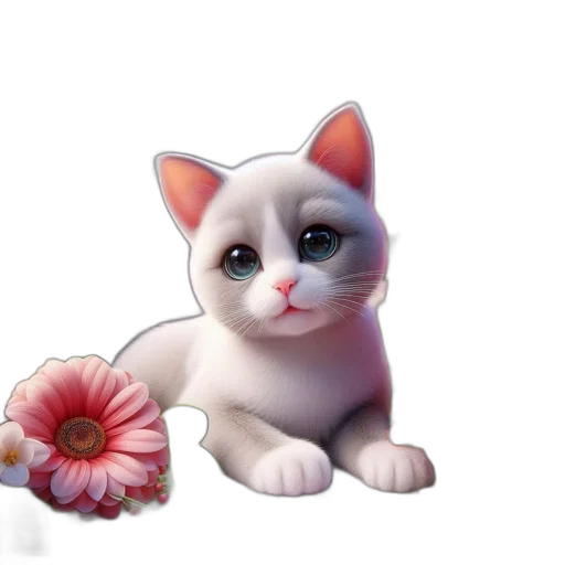 flower, animal, staff, photorealistic transparent PNG cut-out