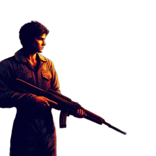weapon, jacket, staff, concept art transparent PNG cut-out