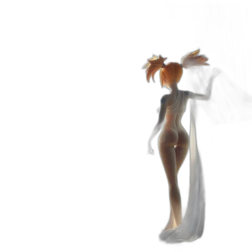 dress, staff, hair, jewelry transparent PNG cut-out