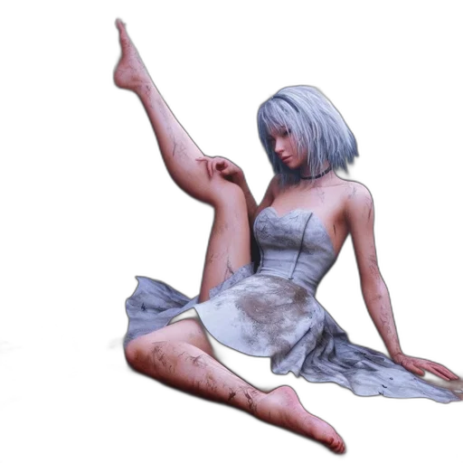 dress, shoes, concept art, 3d render transparent PNG cut-out