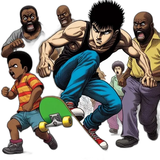 comic book art, concept art, cartoon, anime transparent PNG cut-out