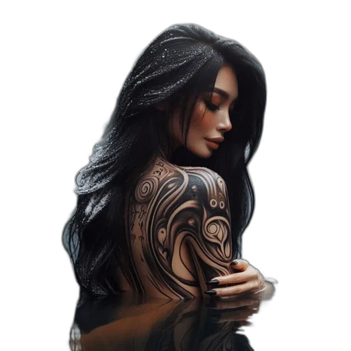 dress, hair, jewelry, fantasy art transparent PNG cut-out