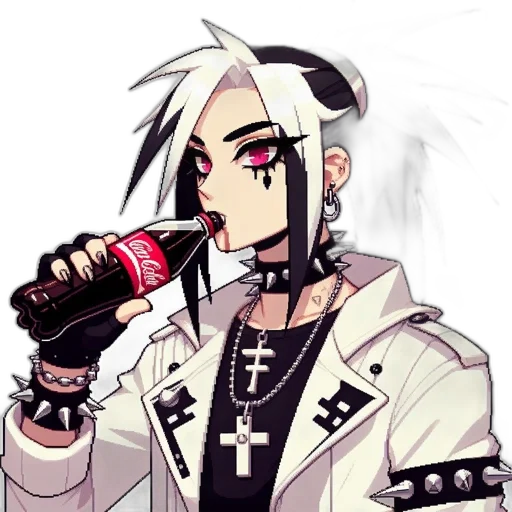 jacket, pixel art, cyberpunk, anime transparent PNG cut-out