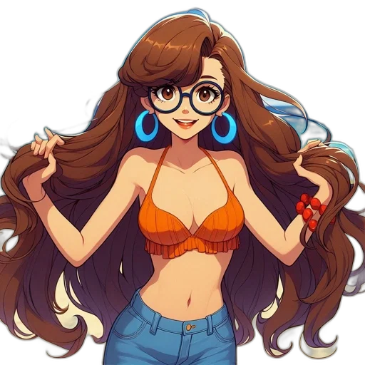 hair, dress, jewelry, anime transparent PNG cut-out