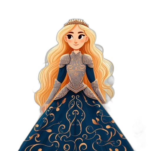 dress, crown, fantasy art, cartoon transparent PNG cut-out