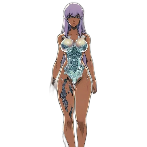 dress, robot, concept art, fantasy art transparent PNG cut-out