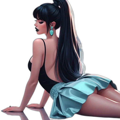 dress, hair, fantasy art, photorealistic transparent PNG cut-out